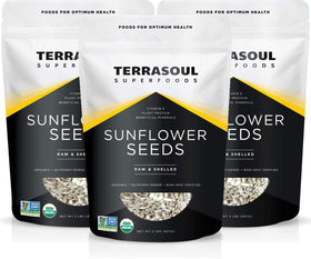 Terrasoul Sunflower Seeds hulled and raw in a 6lb pack, ideal for snacking.