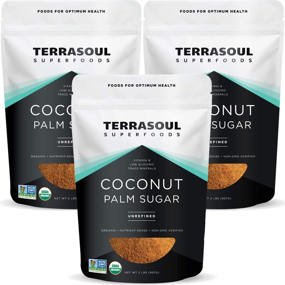 Terrasoul Superfoods coconut sugar 6 lb jar on shelf for natural sweetness