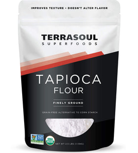 Terrasoul Organic Tapioca Flour bag front, a neutral starch for gluten-free baking.