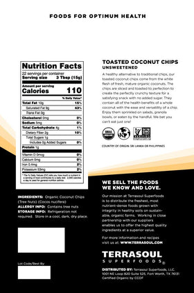 Terrasoul organic toasted coconut chips bowl: crisp topping for yogurt.
