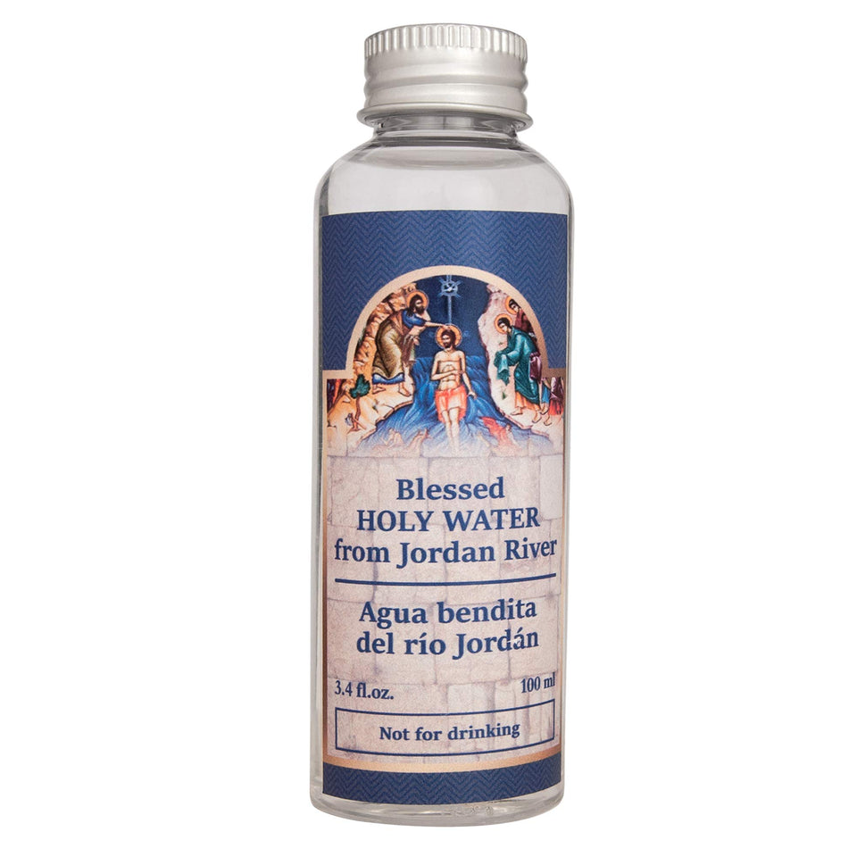 TerraSantaStore Pure Holy Water from Jordan River bottle ready for sacred rituals.