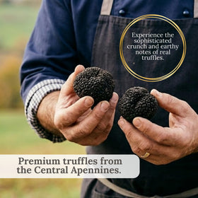 Terre di Tartufo cheese board featuring oil-preserved truffle slices.