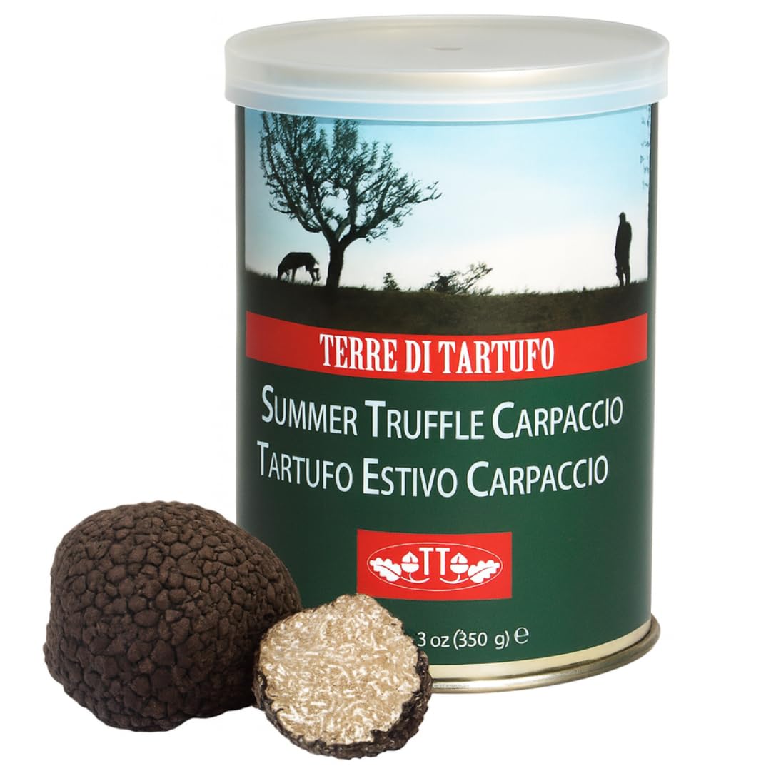 Terre di Tartufo Summer Truffle Carpaccio in oil ready to elevate pasta and risotto.