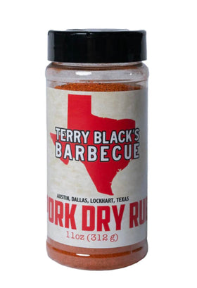Terry Black's Pork Dry Rub jar label ready for ribs and pork roast