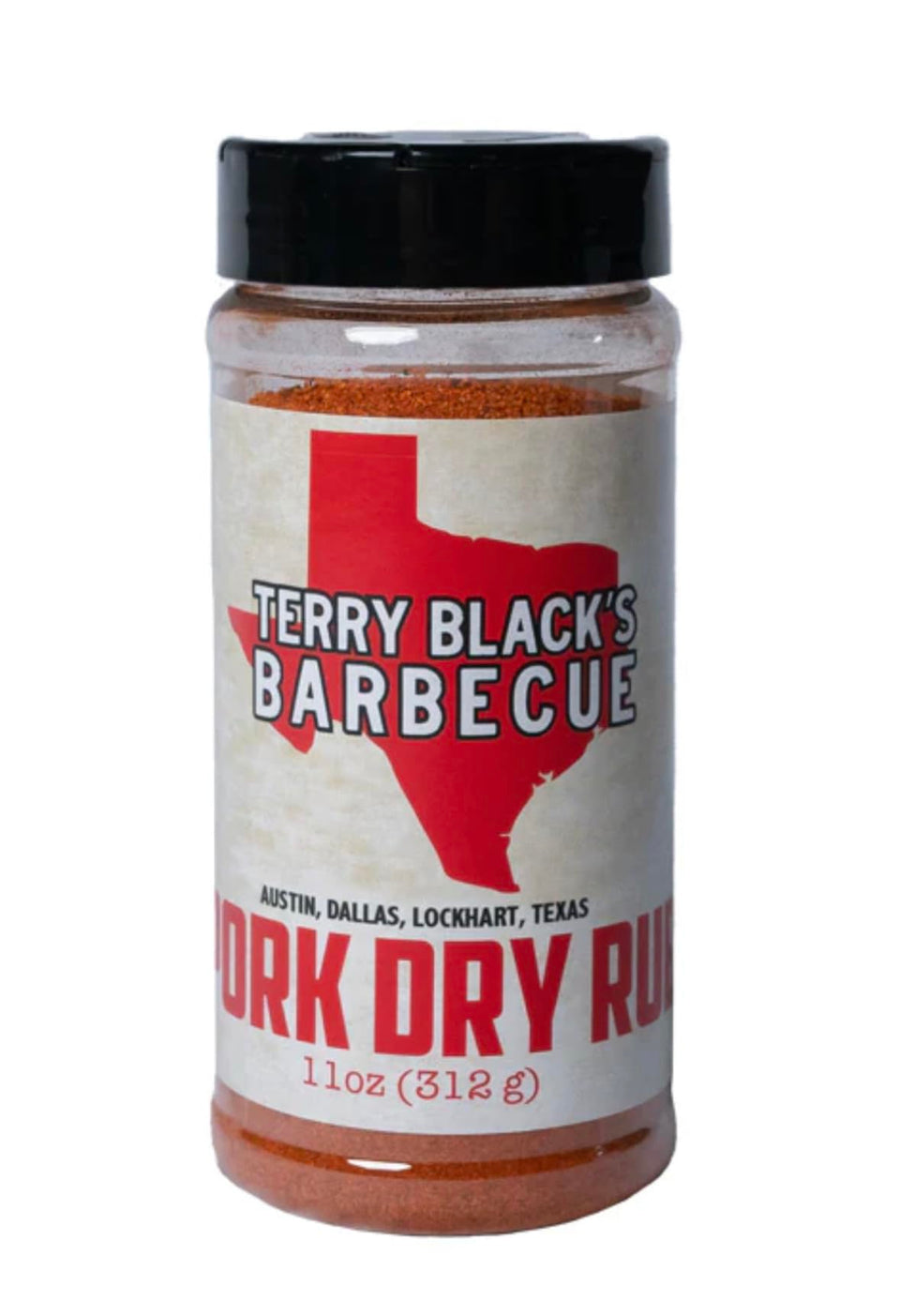 Terry Black's Pork Dry Rub jar label ready for ribs and pork roast
