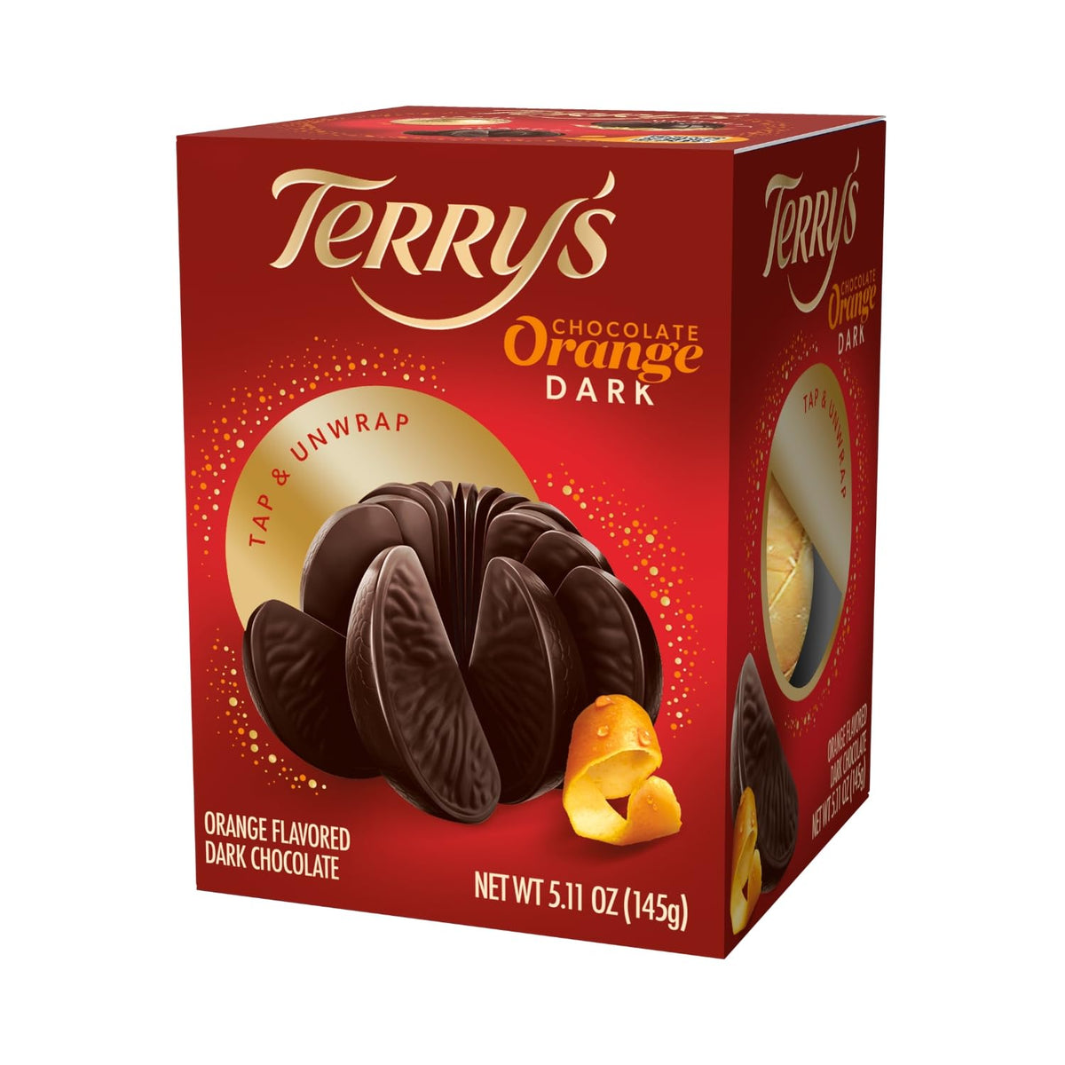 Terry's Chocolate Orange break-apart ritual scene, tapping to reveal slices.