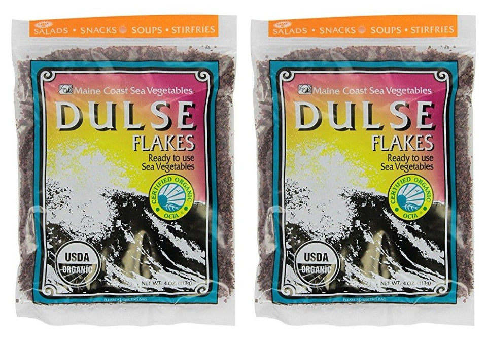 TESTEL dulse flakes package front with organic seal, ideal for soups