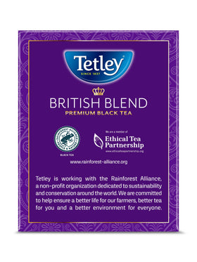 Tetley British Blend with an Assam-forward profile for a bold cup
