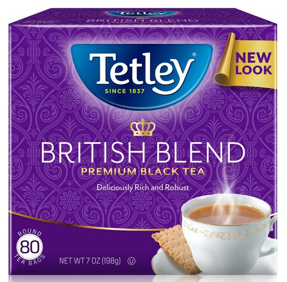 Tetley British Blend tea bags two-pack box, ideal for a soothing morning ritual