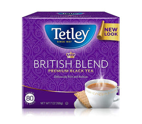 Tetley British Blend tea cup steeping shows rich aroma and smooth taste.