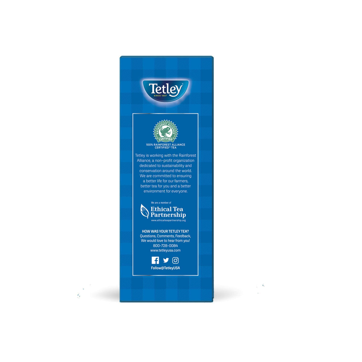 Tetley Classic Blend tea leaves close-up signaling premium quality.