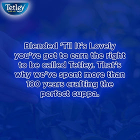 Tetley Decaf Tea Bags 80ct steaming cup inviting a soothing moment.