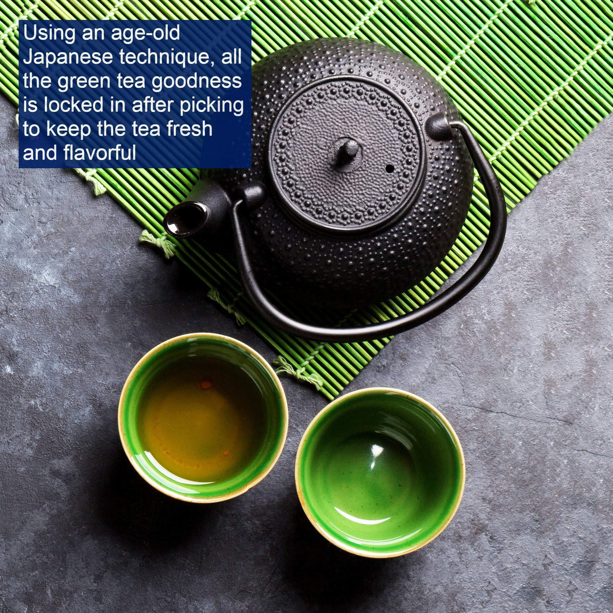Tetley Green Tea cup with steam suggesting a refreshing hot drink.