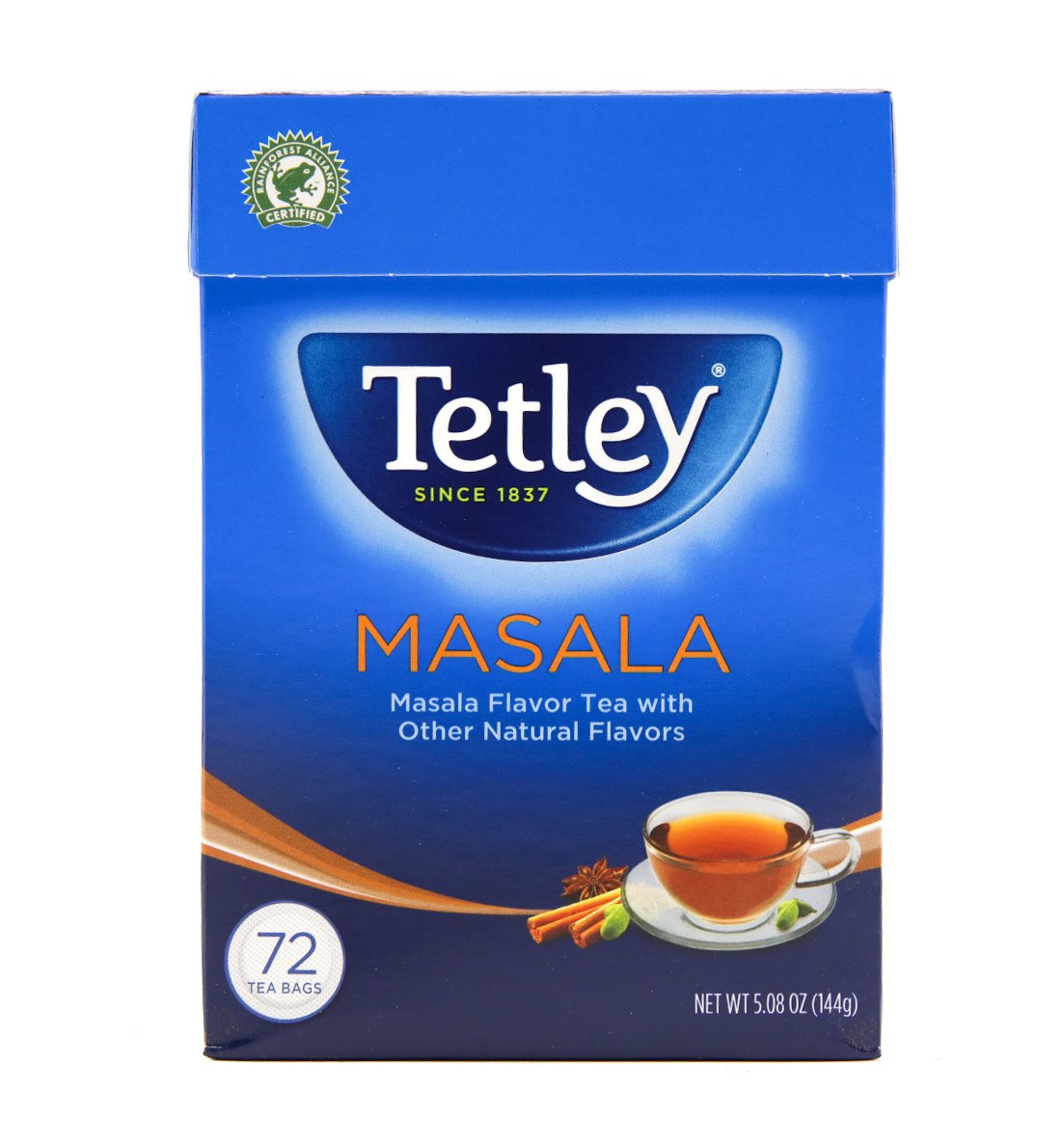 Tetley Masala tea bags in a 72-count pack, perfect for consistent mornings.