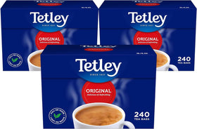 Tetley tea bags 240-count box front, ready for everyday brewing.