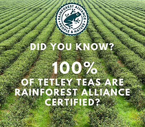 Tetley tea bags up close showcasing texture for a premium experience