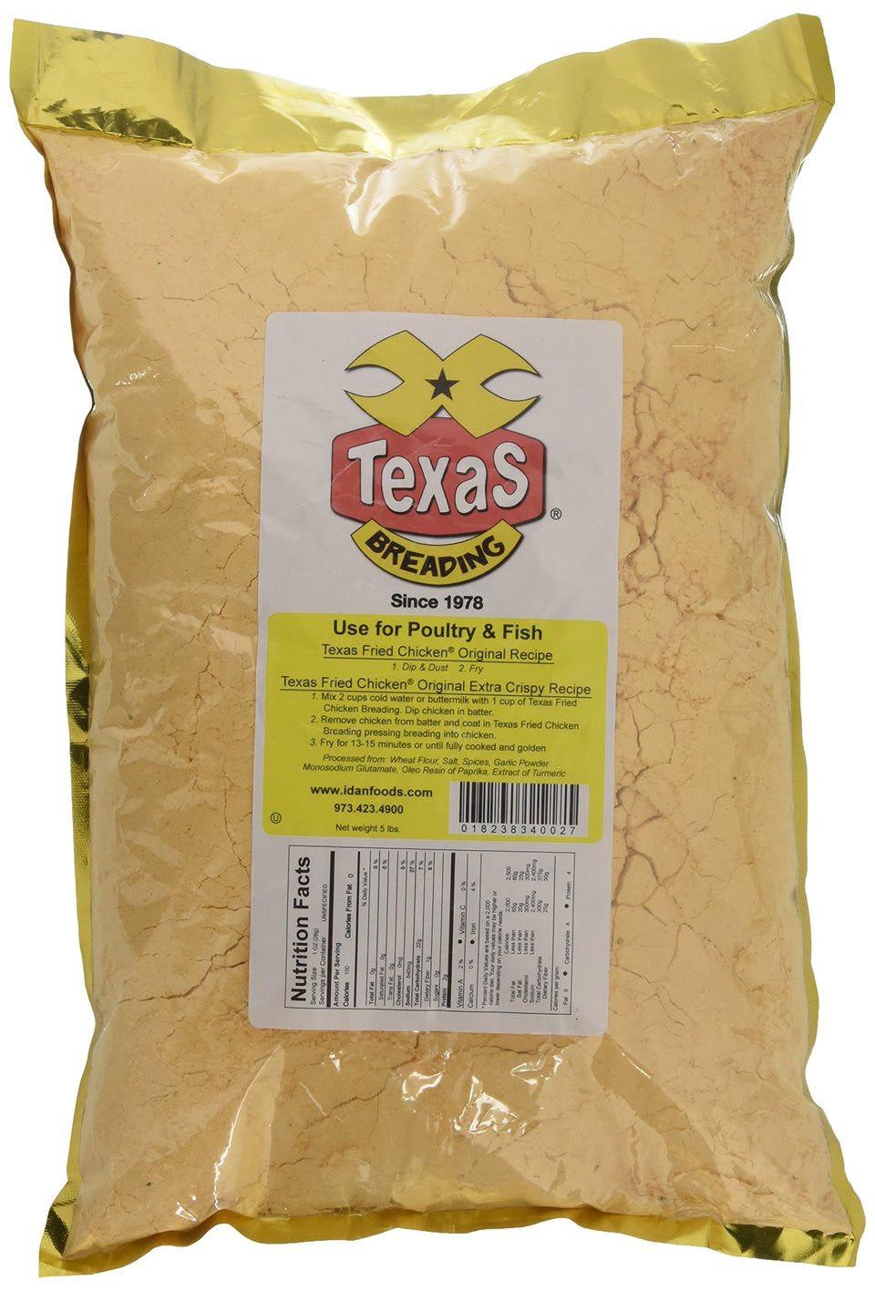 TexaS BREADING Texas fried chicken breading in a 5 lbs bag for crispy, flavorful results.
