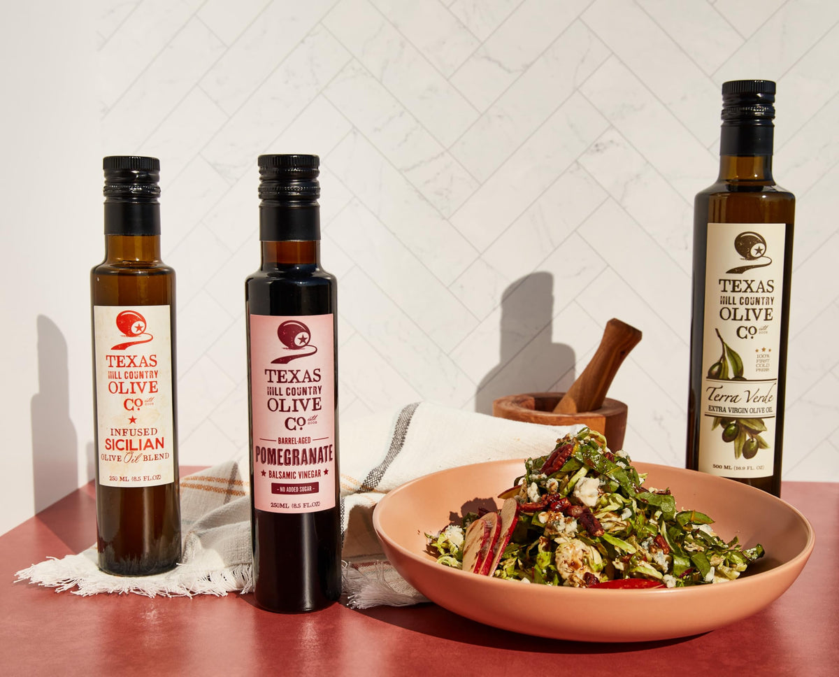 Terra Verde bottle on a rustic table, ready for gourmet cooking.