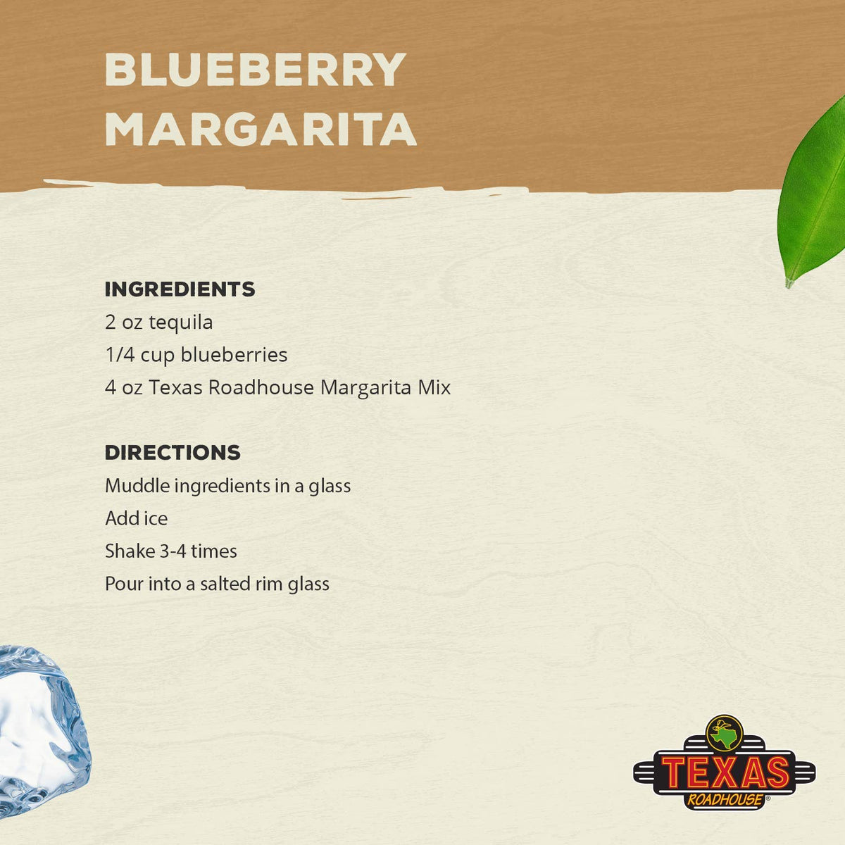 Texas Roadhouse margarita mix with orange oils for aroma.