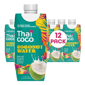Thai Coco coconut water bottle pouring for pure hydration on the go