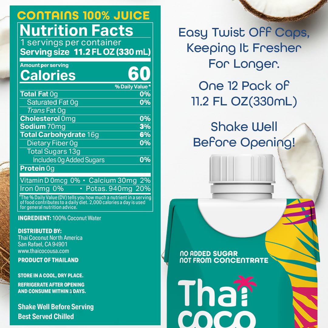 Thai Coco carton front with USDA Organic seal and clean label