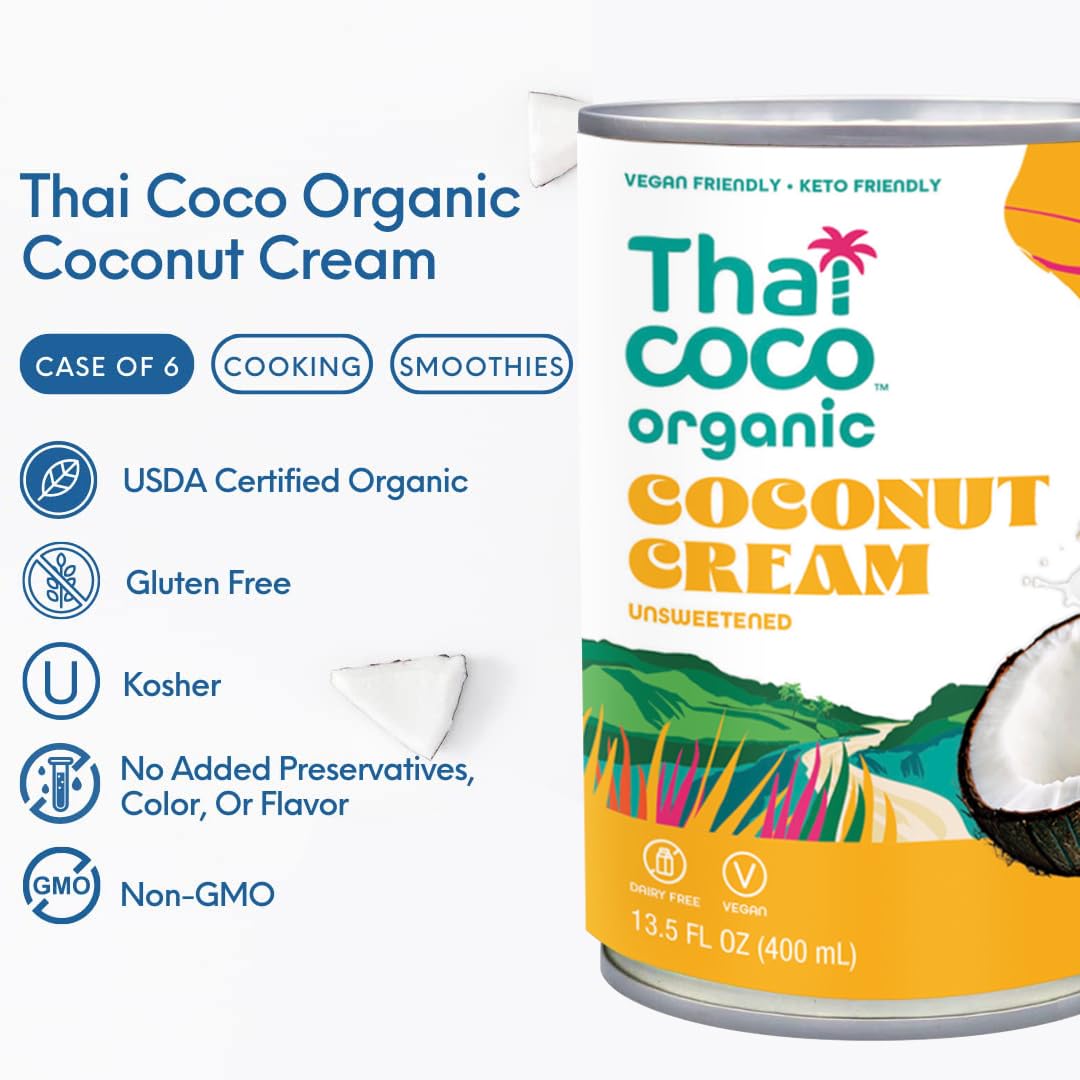 Thai Coco coconut cream poured into coffee for creamy, unsweetened richness.