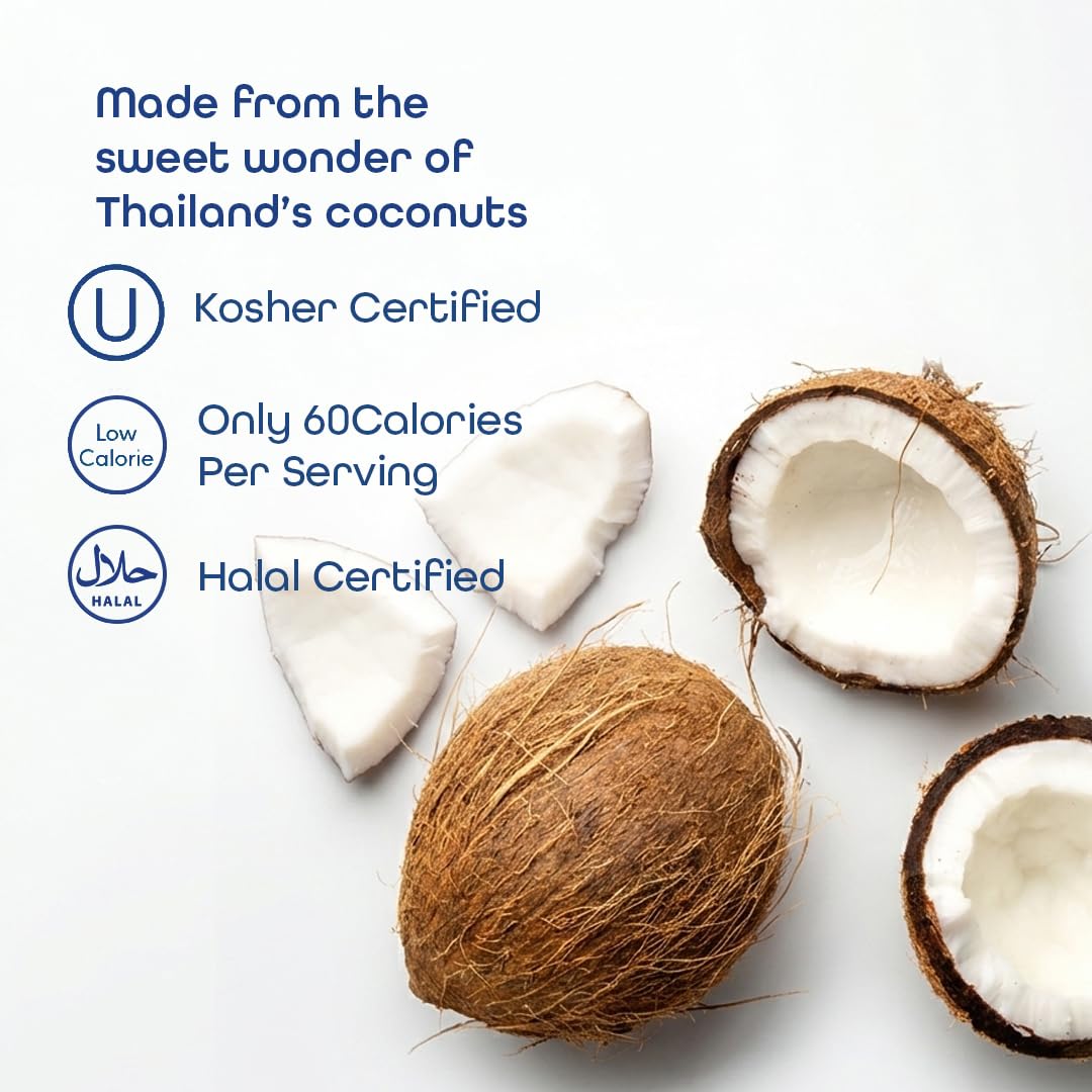 Thai Coco coconut water nutrition label highlighting electrolytes