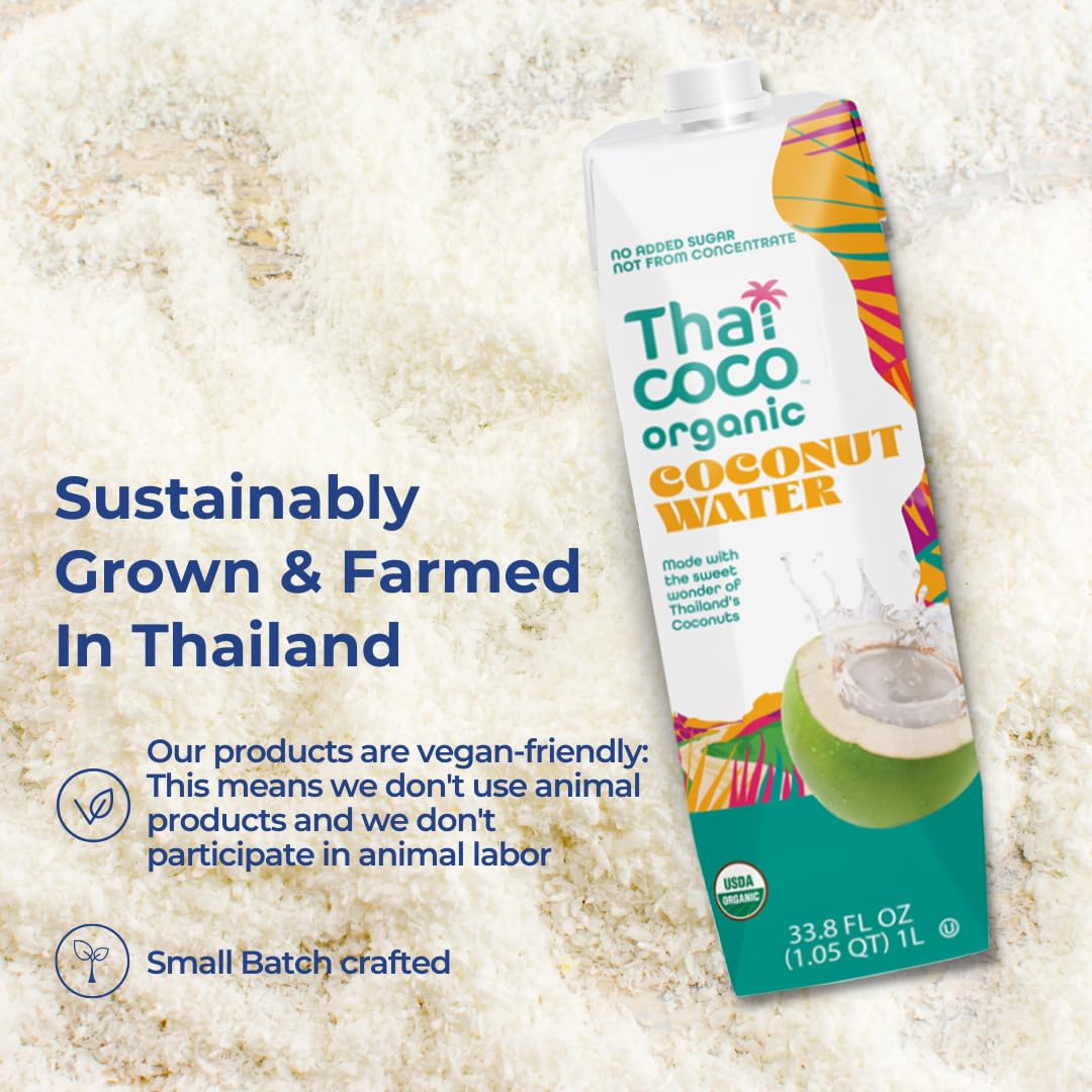 Thai Coco glass with ice showcases refreshing serve, perfect after workouts.