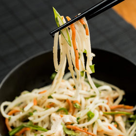 Thai Kitchen gluten free stir fry rice noodles pack-six, convenient pantry staple.