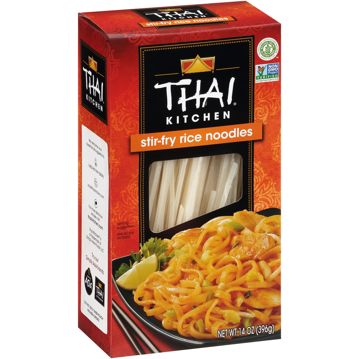 Thai Kitchen gluten free stir fry rice noodles stir fry ready, perfect for weeknights.