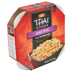 Thai Kitchen Pad Thai sauce jar closeup highlighting tangy flavor for fast meals.