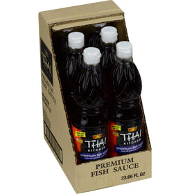 Thai Kitchen Premium Fish Sauce bottle for authentic dressings and marinades.