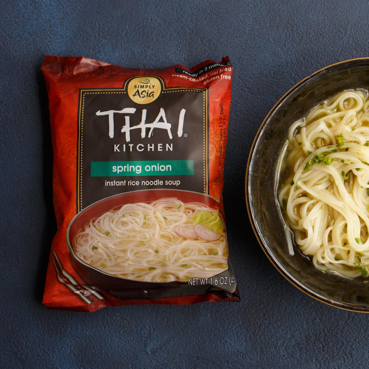 Thai Kitchen steaming bowl ready to enjoy after a quick cook.