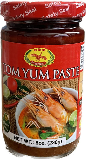 Thai Tom Yum paste 8oz pack, gluten-free instant soup base for quick meals.