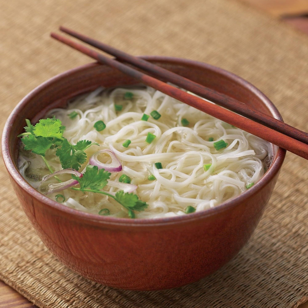 Microwave-ready noodle soup from Thai Kitchen for fast meals.