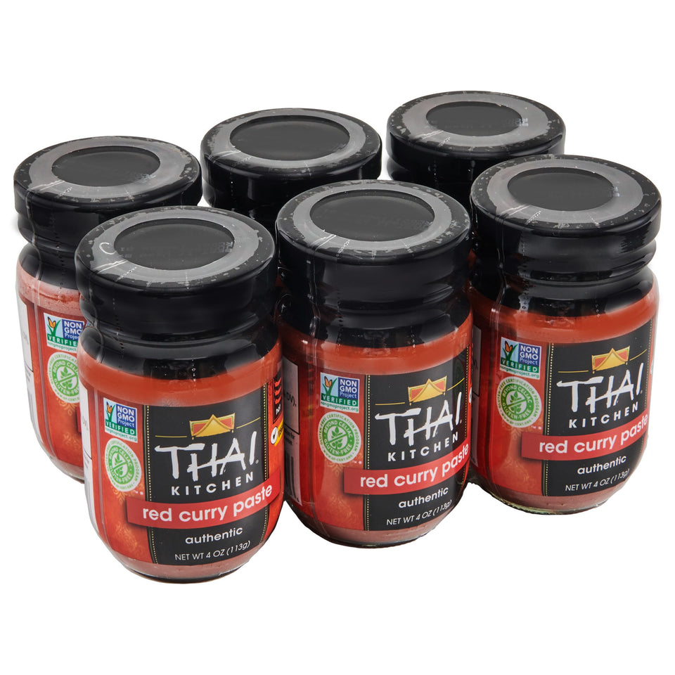 Thai Kitchen red curry paste bottle for quick authentic Thai meals