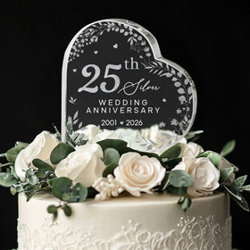 ThanhCrafCo cake topper used on cake, then displayed as a keepsake on a mantle.