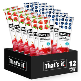 That's it 12 Variety Pack Strawberry bars: real fruit on the go for kids and adults.