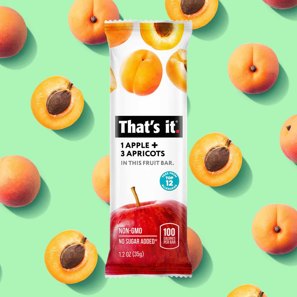 That's it Apple Apricot bar ingredients highlight two-ingredient formula