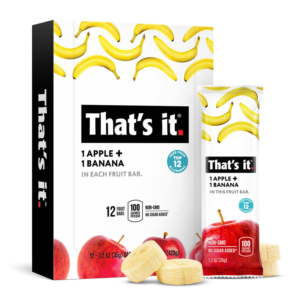 That's it Apple Banana Bar pack 12 – convenient fruit snack for busy days.