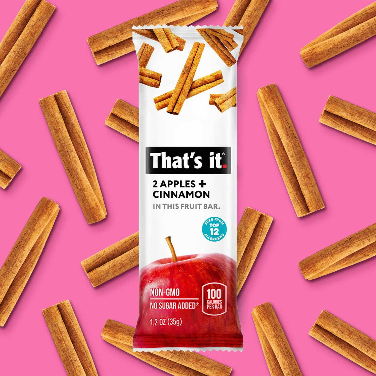 That's it. Apple + Cinnamon bar is nut-free and gluten-free for allergen-friendly snacking.