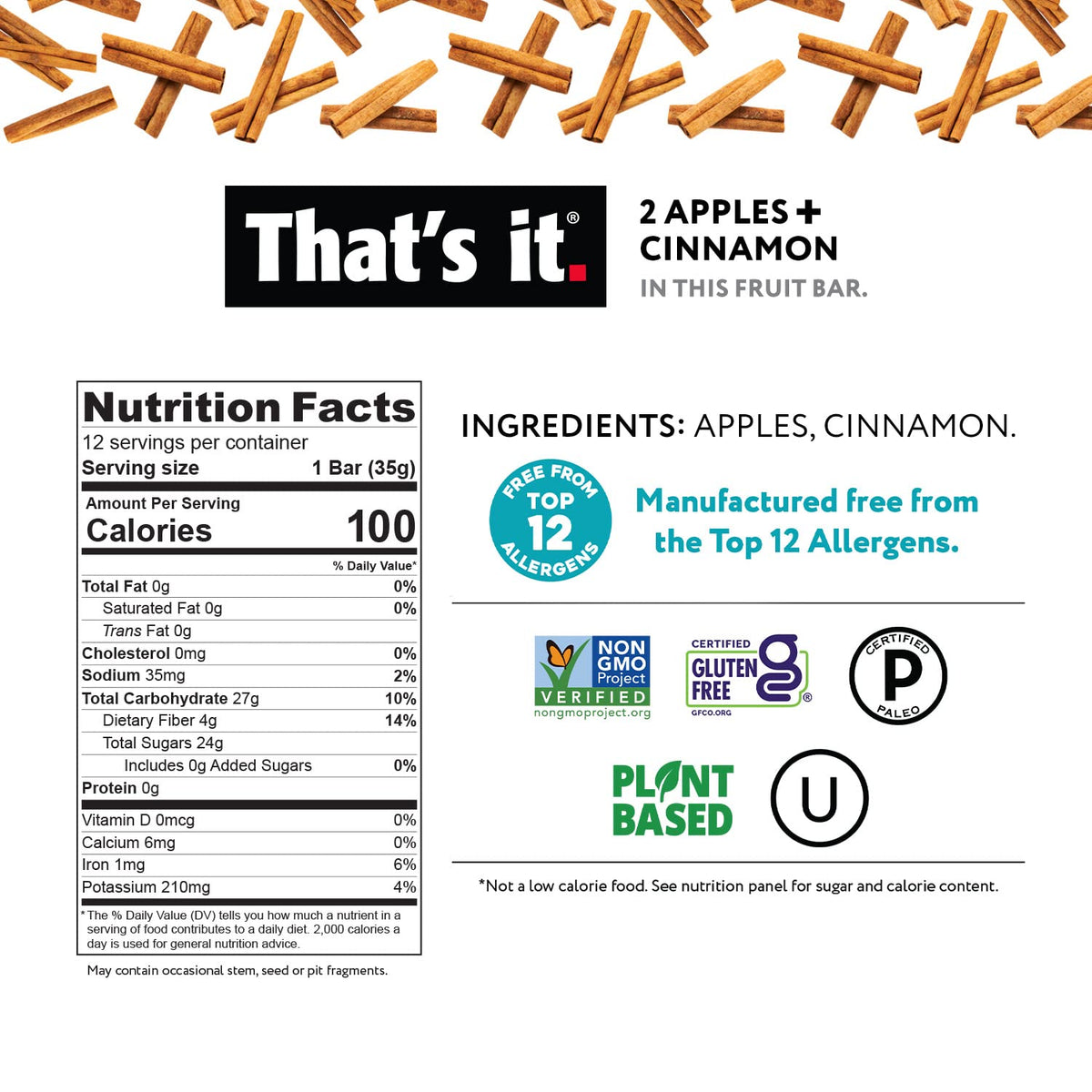 That's it. Apple + Cinnamon bar on-the-go for a quick 100-calorie snack.
