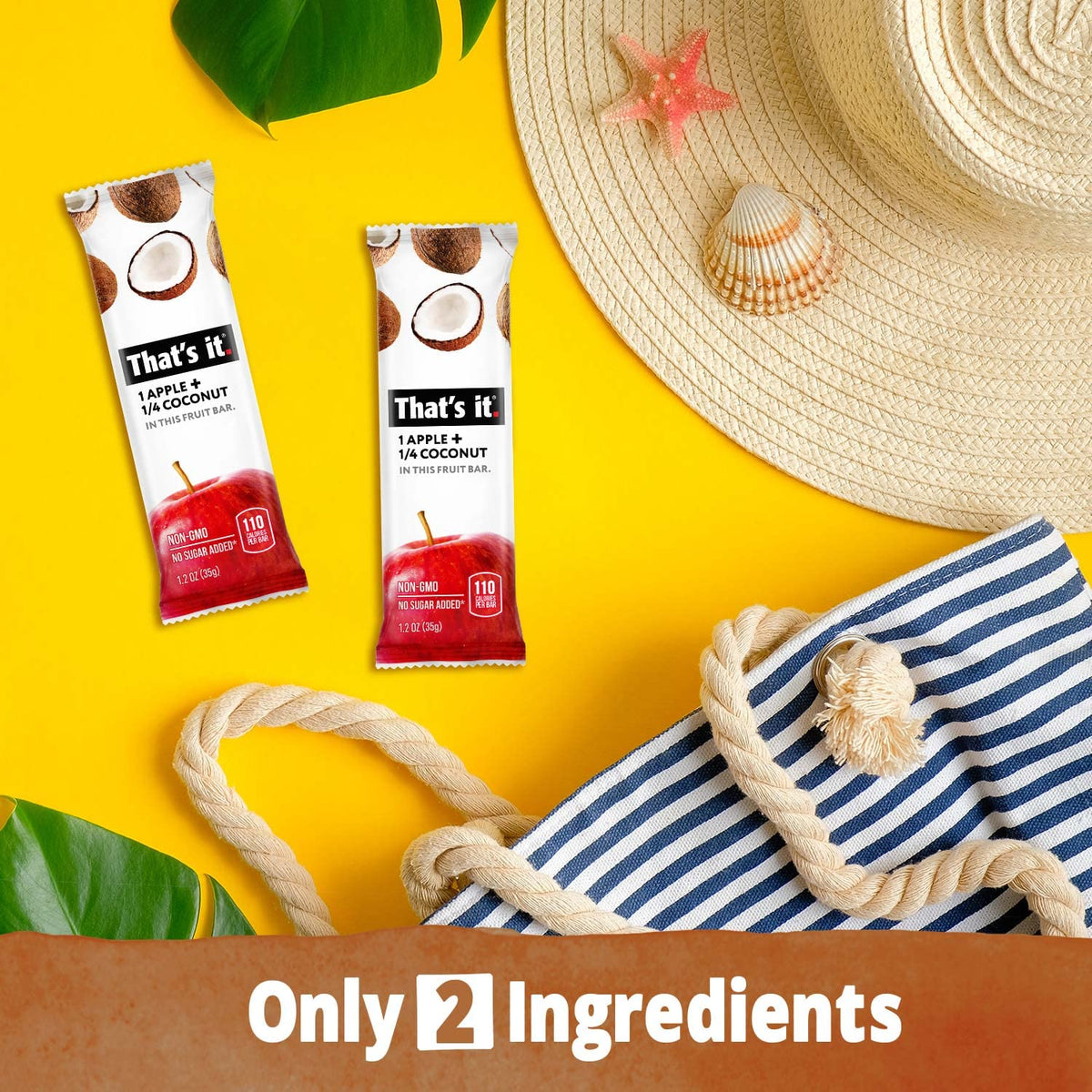 That's It apple-coconut-bar-closeup-texture, shows natural texture and vibrant fruit blend.