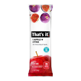 That's it Apple Fig Fruit Bar close-up shows chewy texture with real fruit