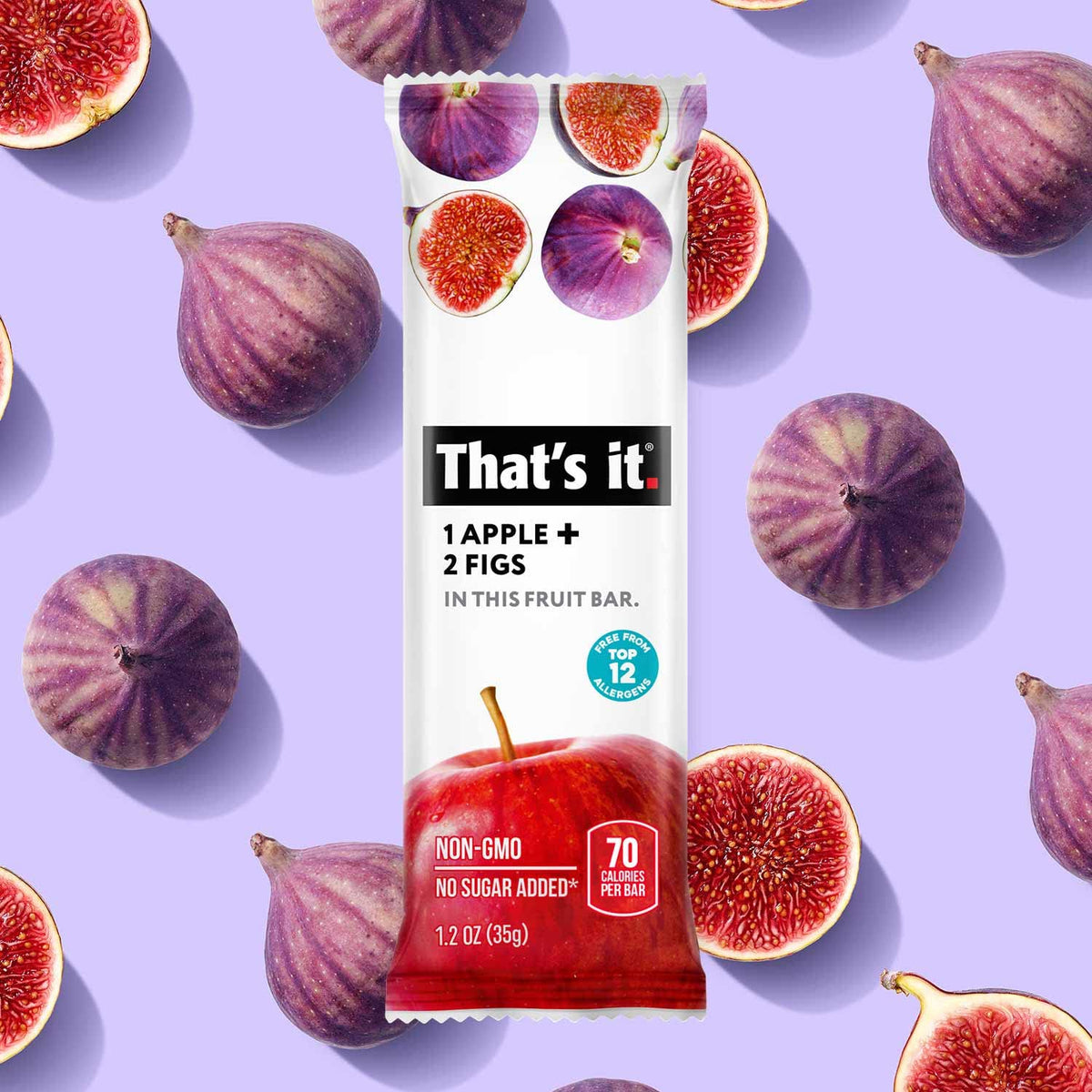That's it Apple Fig Fruit Bar lists 100% natural ingredients and allergen-friendly