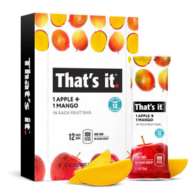 That's it Apple Mango Bar ingredients close-up with real fruit for a wholesome snack