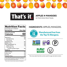 That's it Apple Mango Bar packaging display featuring a 12-pack for easy store and travel