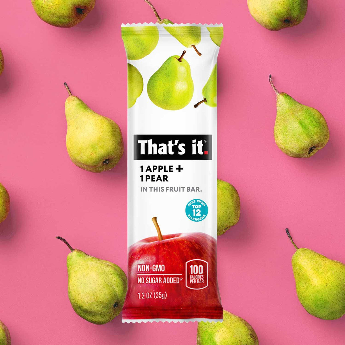 That's it Apple + Pear bar in lunchbox for a wholesome bite.