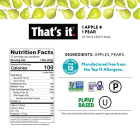 That's it Apple + Pear bar on-the-go fits gym bag.