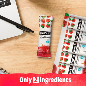That's It Apple Strawberry Bar on-the-go lifestyle showing family-friendly snack.